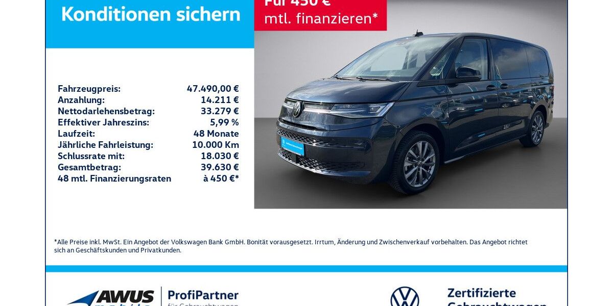 VW T7 Multivan 68.053 km 47.490 &euro; Schwerin 19057