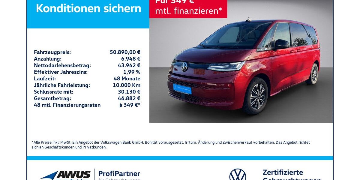 VW T7 Multivan 16.525 km 47.890 &euro; Schwerin 19057