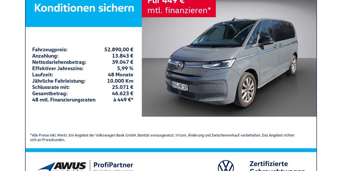 VW T7 Multivan 26.810 km 52.890 &euro; Schwerin 19057