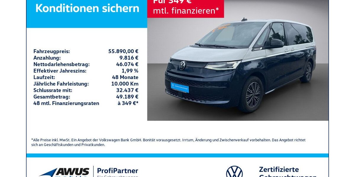 VW T7 Multivan 7.521 km 55.890 &euro; Schwerin 19057