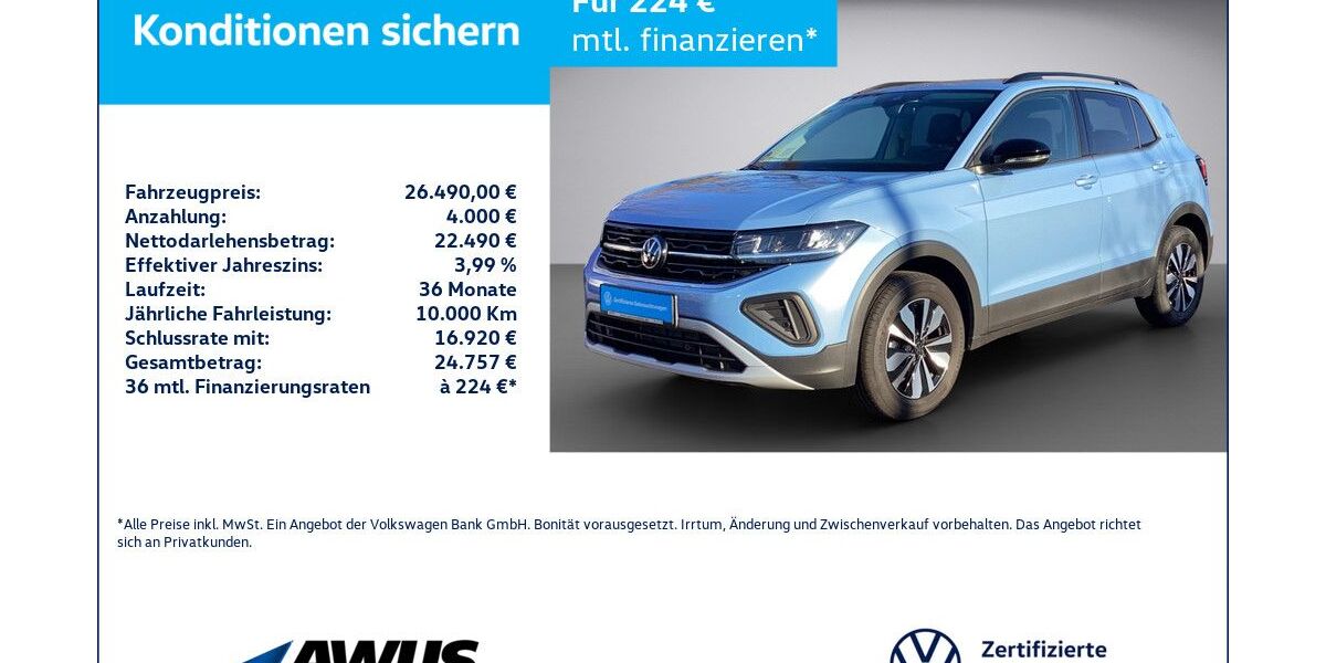 VW T-Cross 2.200 km 26.490 &euro; Schwerin 19057